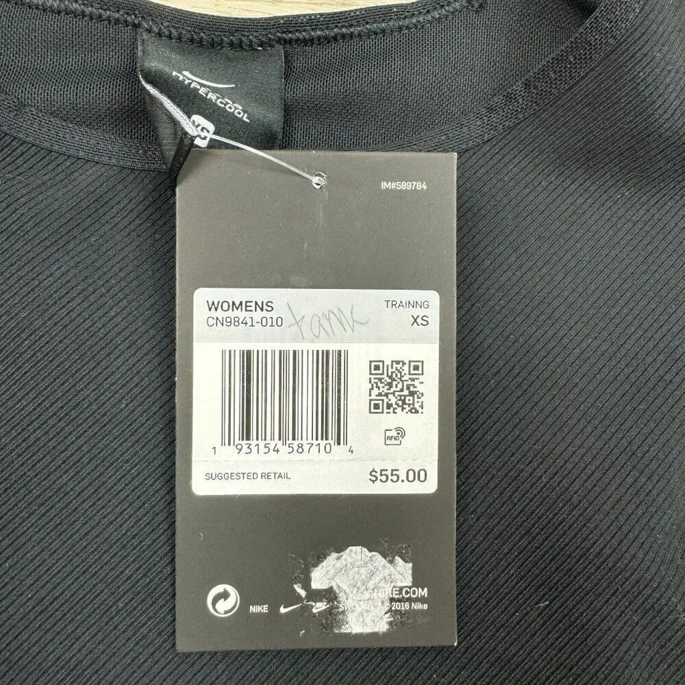 Nike Pro Hypercool Performance Cropped Top Womens Small Black‎ CN9841 010 NEW